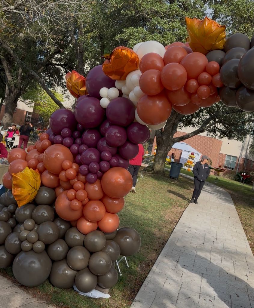 Fall festival outdoor balloon arch